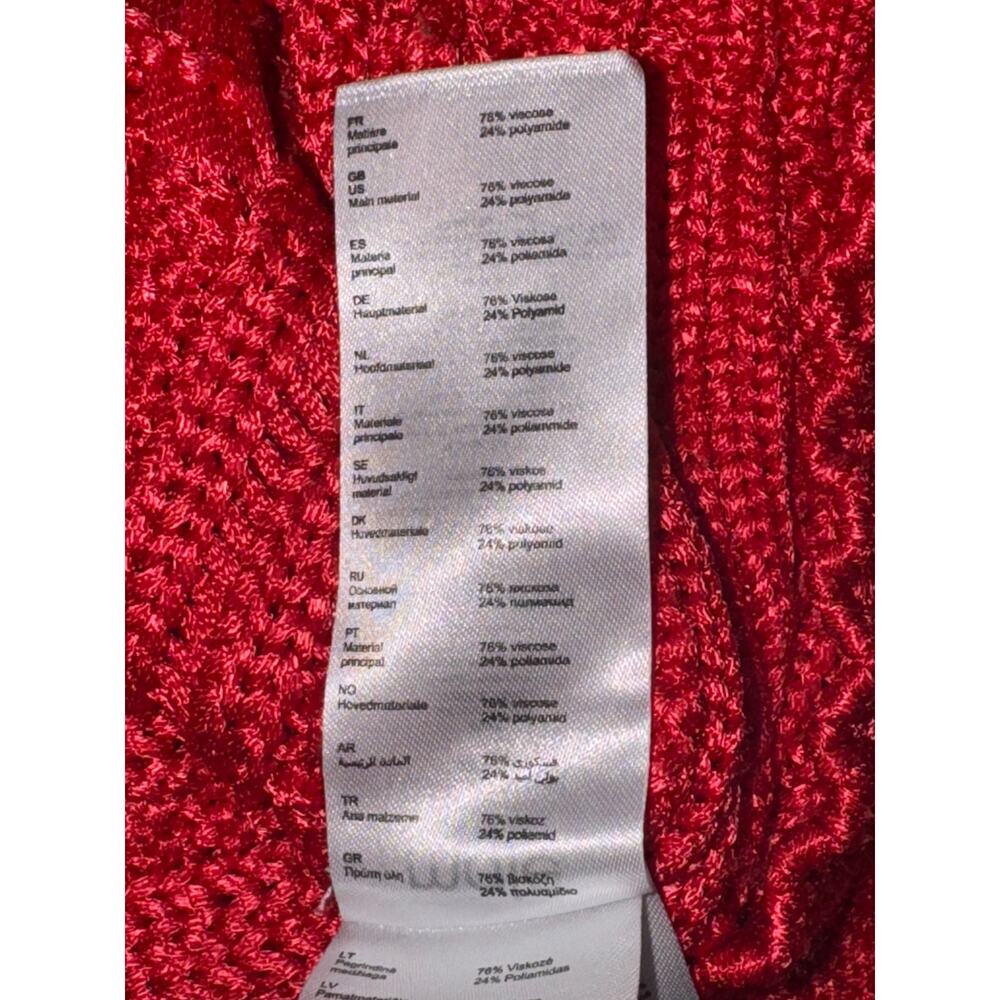 Maje Mist Rouge Cable Knit Silky Crew Neck Sweater Small 1 Red Orange Pullover - Picture 9 of 11